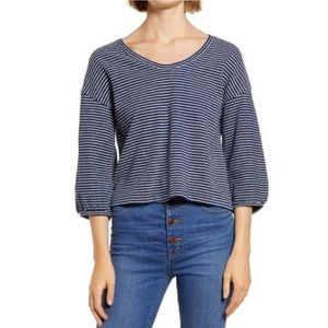 Madewell V-Neck Bubble Sleeve Sweatshirt